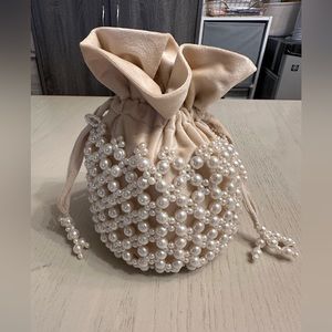 Mini faux pearl handbag
